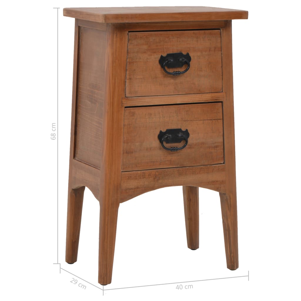 Nachttisch Massivholz Tanne 40x29x68 cm Braun