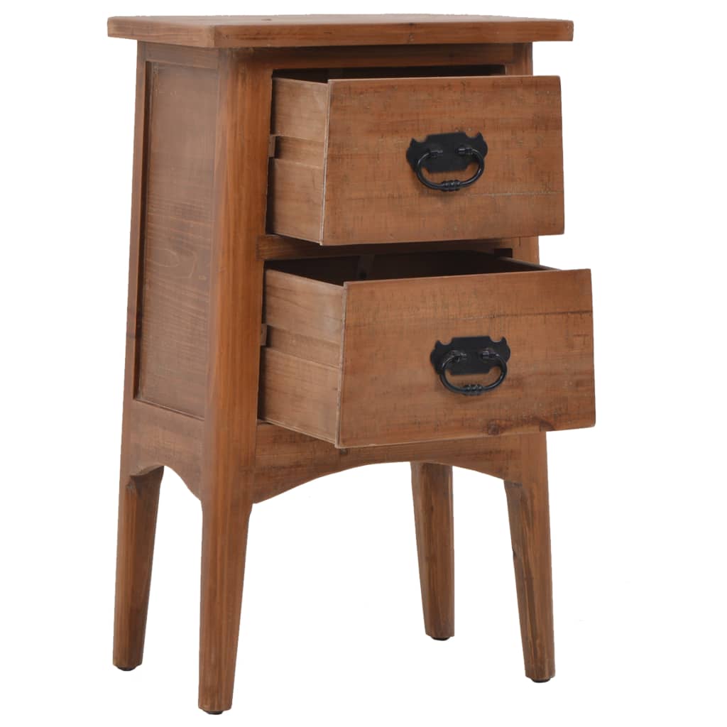 Nachttisch Massivholz Tanne 40x29x68 cm Braun