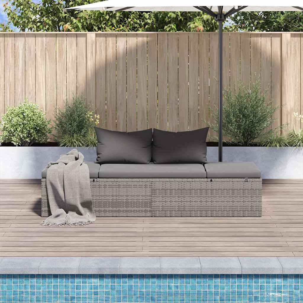 Gartenbett Grau 195×60 cm Poly Rattan