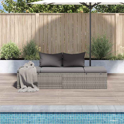 Gartenbett Grau 195×60 cm Poly Rattan