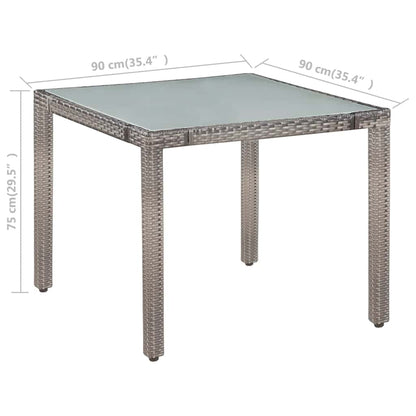 5-tlg. Garten-Essgruppe mit Auflagen Poly Rattan Grau