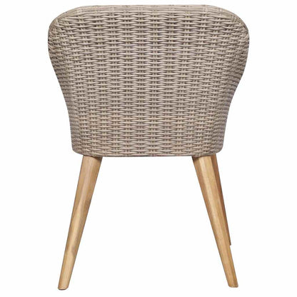 Gartenstühle mit Polstern 2 Stk. Poly Rattan Braun