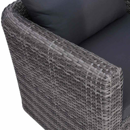 7-tlg. Garten-Sofagarnitur mit Polster&Kissen Poly Rattan Grau