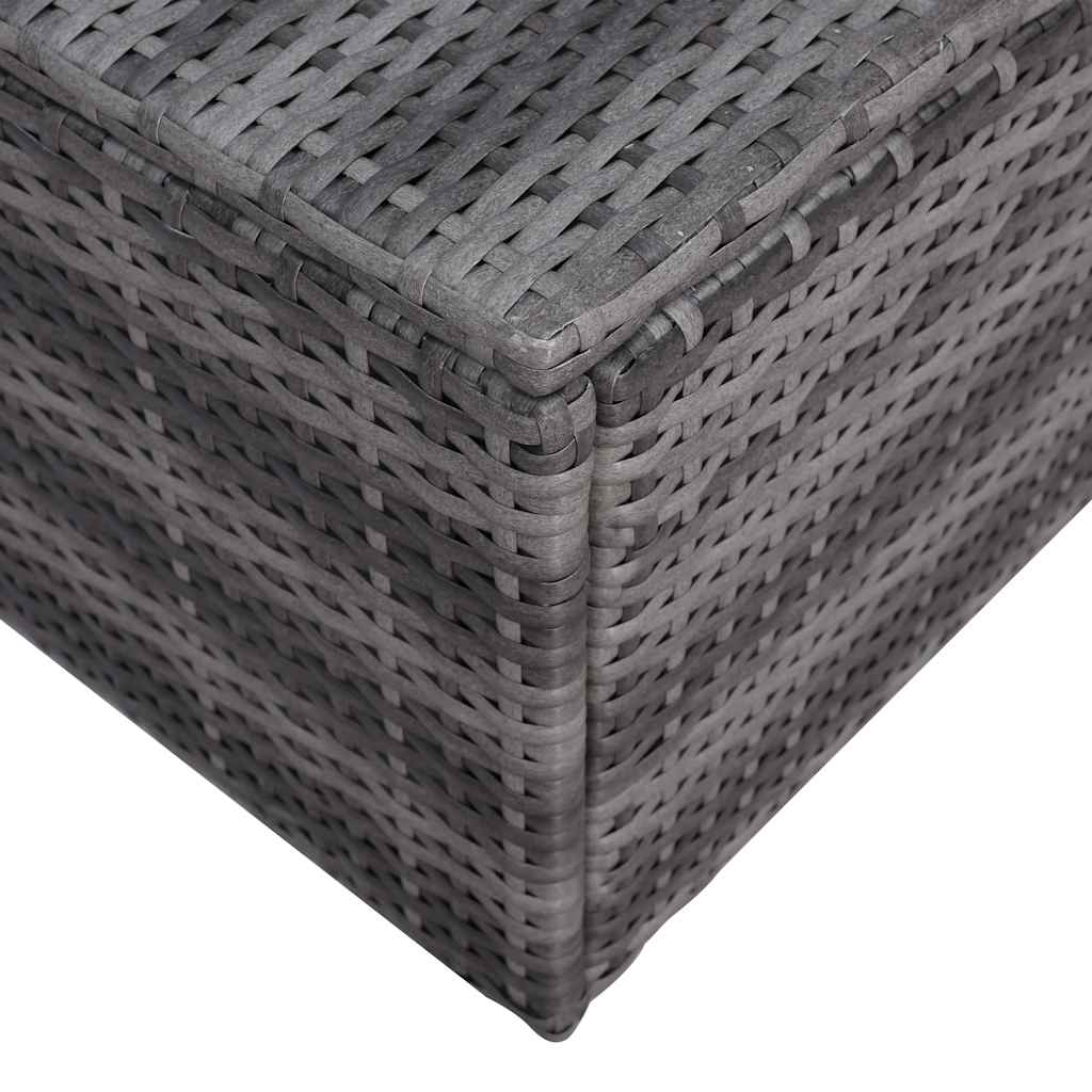 7-tlg. Garten-Sofagarnitur mit Polster&Kissen Poly Rattan Grau