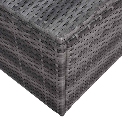 7-tlg. Garten-Sofagarnitur mit Polster&Kissen Poly Rattan Grau