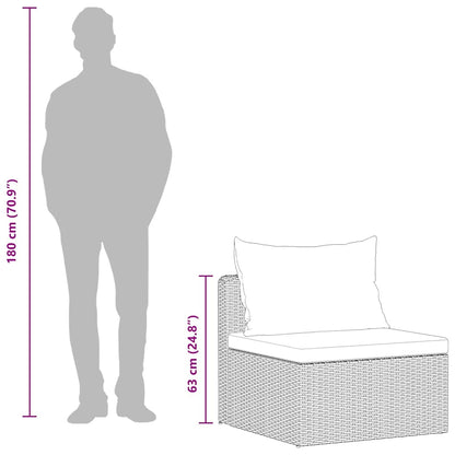 4-tlg. Garten-Sofagarnitur mit Kissen Grau Poly Rattan