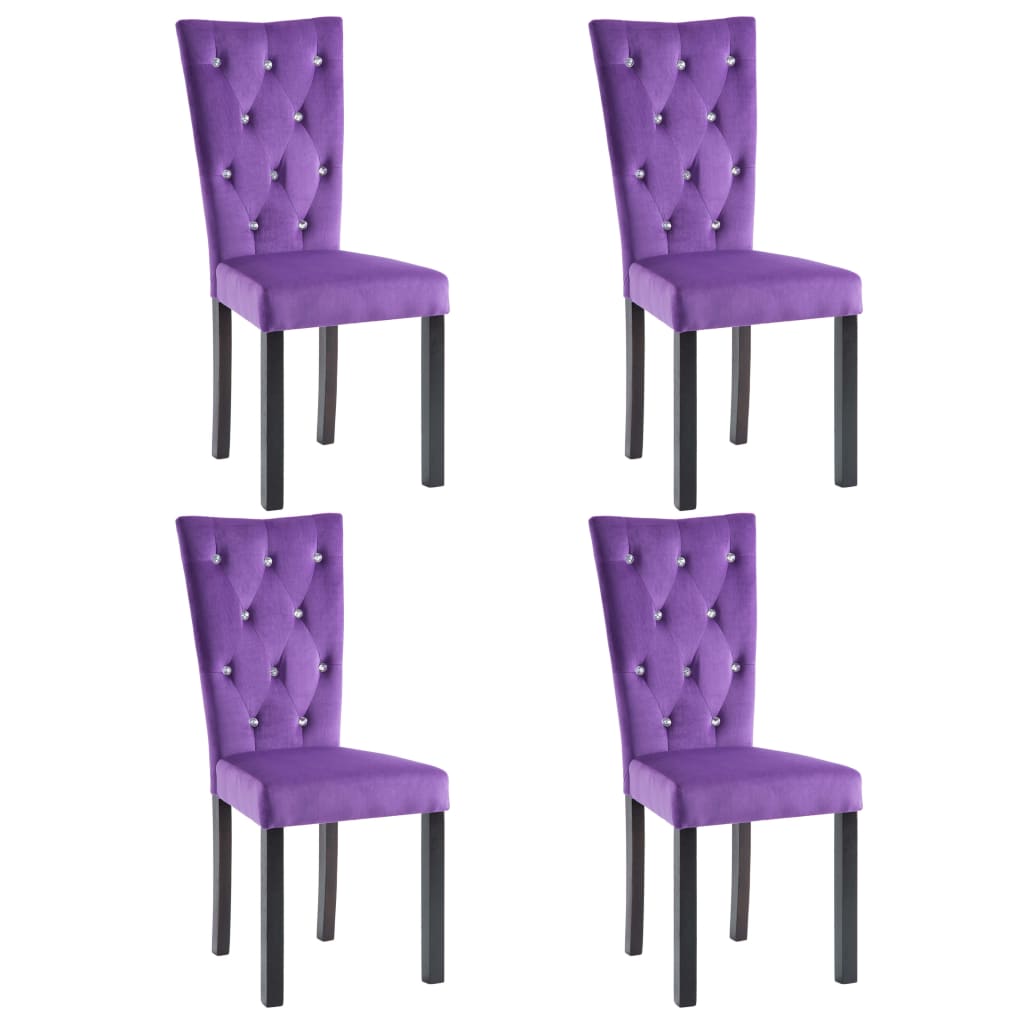 Esszimmerstühle 4 Stk. Violett Samt
