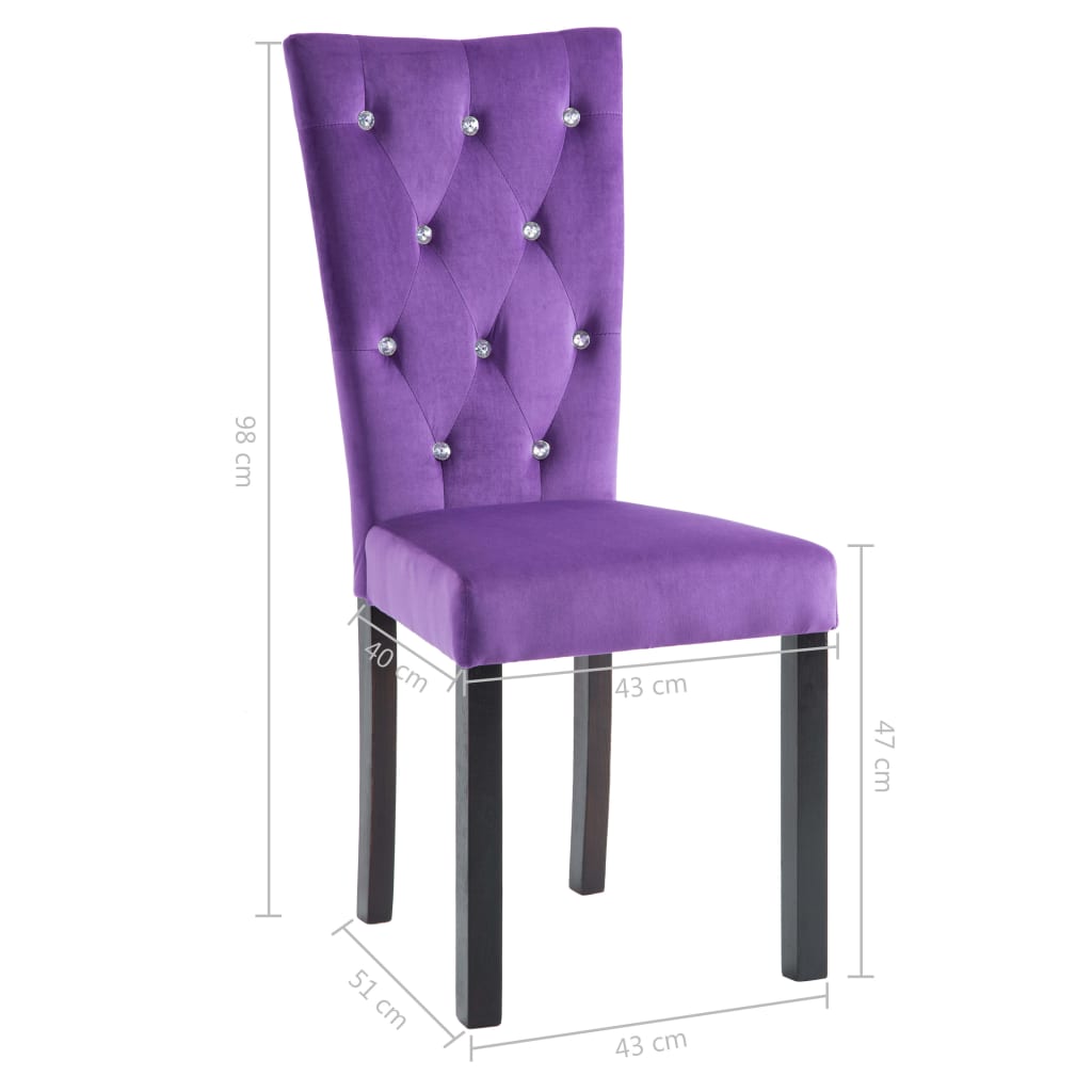 Esszimmerstühle 4 Stk. Violett Samt
