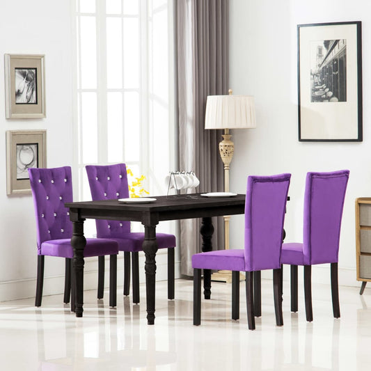 Esszimmerstühle 4 Stk. Violett Samt