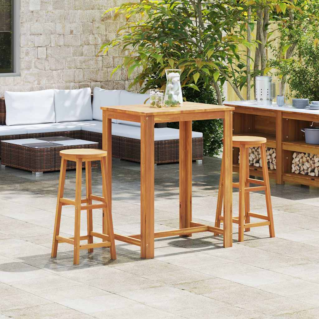Barhocker 2 Stk. Massivholz Akazie