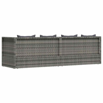 Garten-Sofabett 200x60 cm Poly Rattan Grau