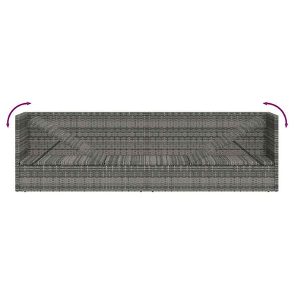 Garten-Sofabett 200x60 cm Poly Rattan Grau