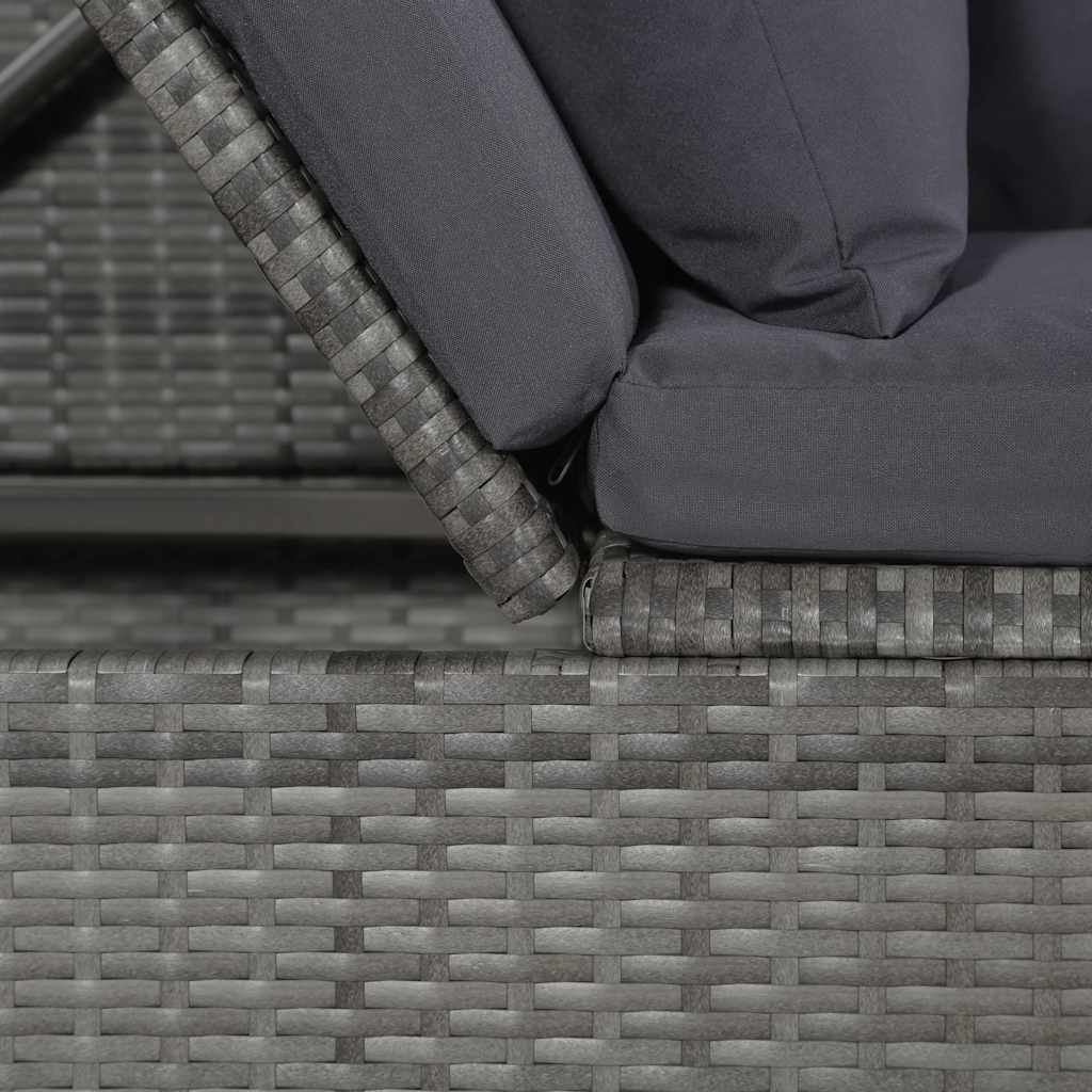 Garten-Sofabett 200x60 cm Poly Rattan Grau
