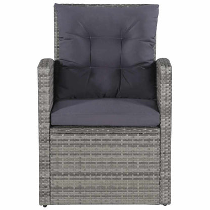6-tlg. Garten-Lounge-Set mit Auflagen Poly Rattan Grau