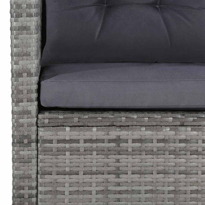 6-tlg. Garten-Lounge-Set mit Auflagen Poly Rattan Grau