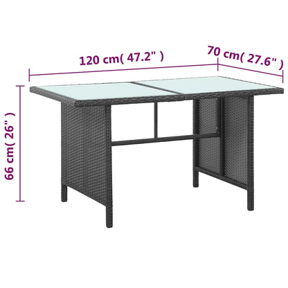 5-tlg. Garten-Lounge-Set mit Auflagen Poly Rattan Schwarz
