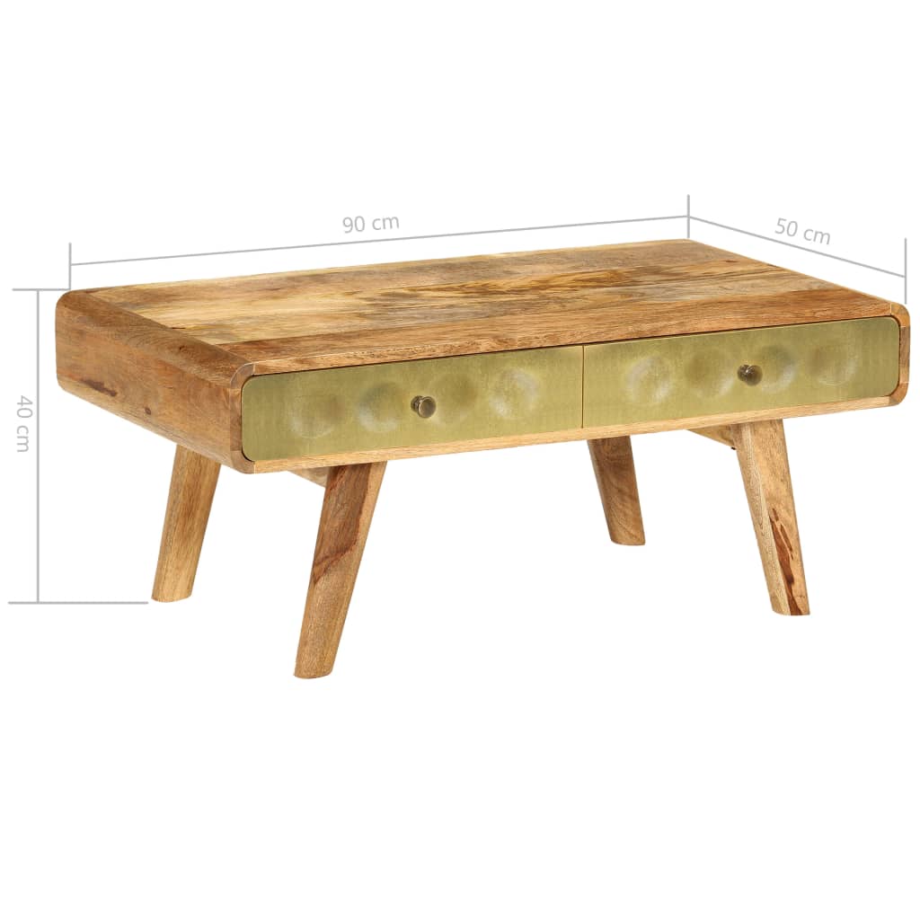 Table basse en bois de manguier massif 90x50x40 cm