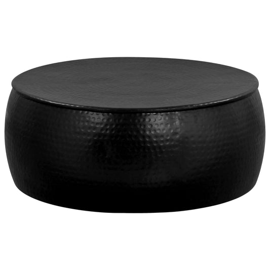 Couchtisch aus Gehämmertem Aluminium 70x30 cm Schwarz