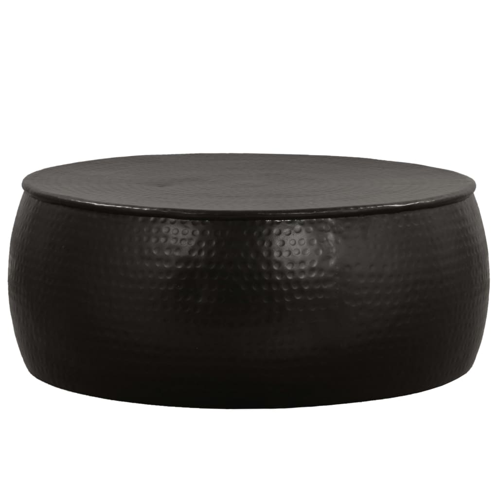 Couchtisch aus Gehämmertem Aluminium 70x30 cm Schwarz