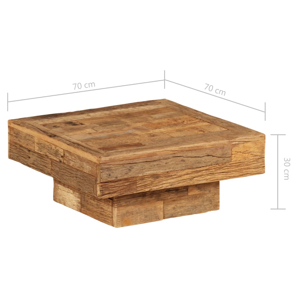 Table basse en bois massif de récupération 70x70x30 cm
