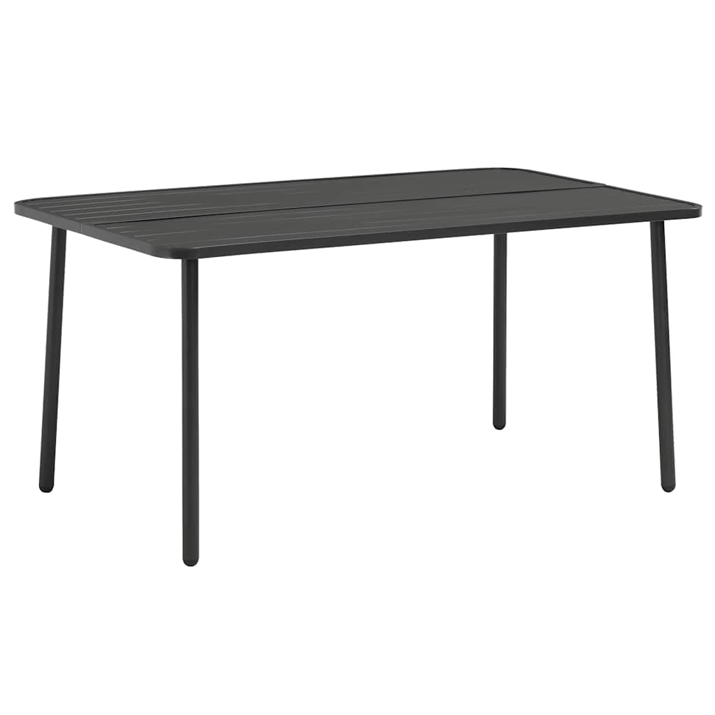 Gartentisch Dunkelgrau 150x90x72 cm Stahl