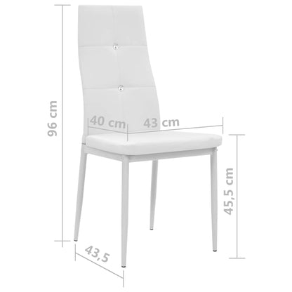 Esszimmerstühle 4 Stk. Weiß Kunstleder