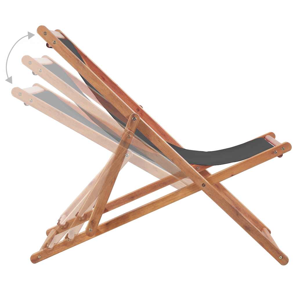 Klappstuhl, Stoffbezug und Holzrahmen, Grau