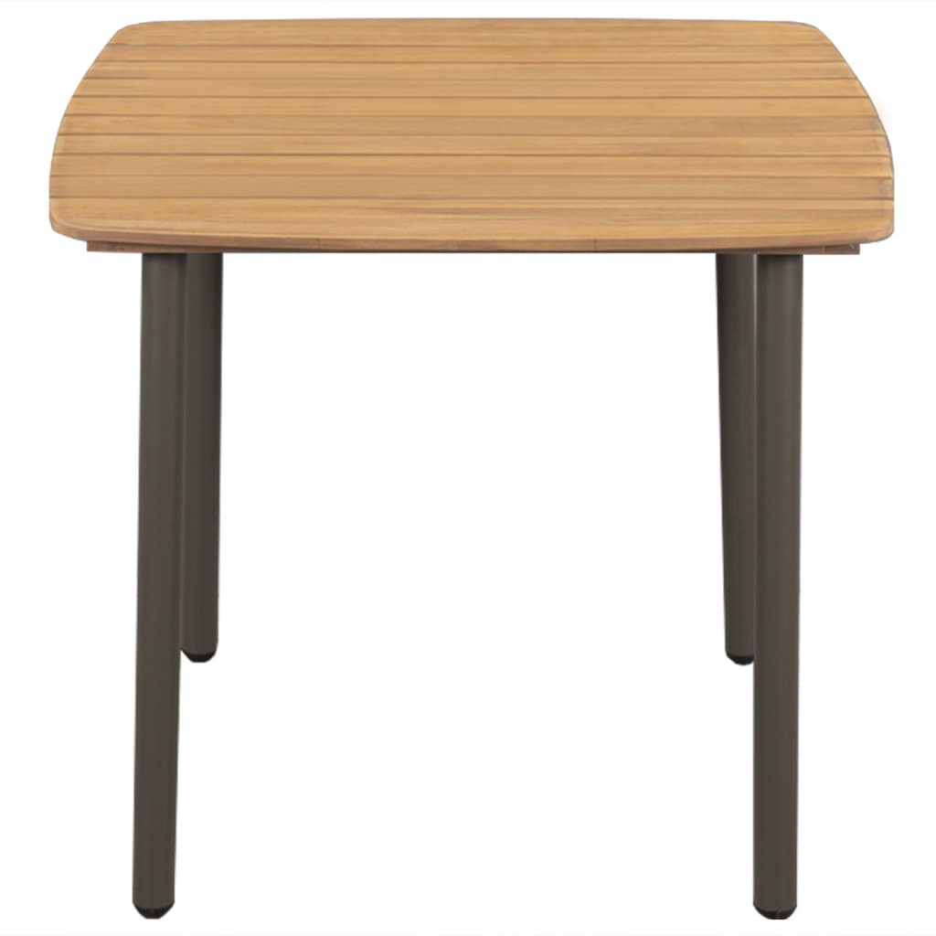 Couchtisch 80x80x72 cm Massivholz Akazie und Stahl