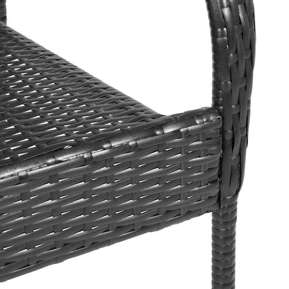Stapelbare Gartenstühle 2 Stk. Poly Rattan Schwarz
