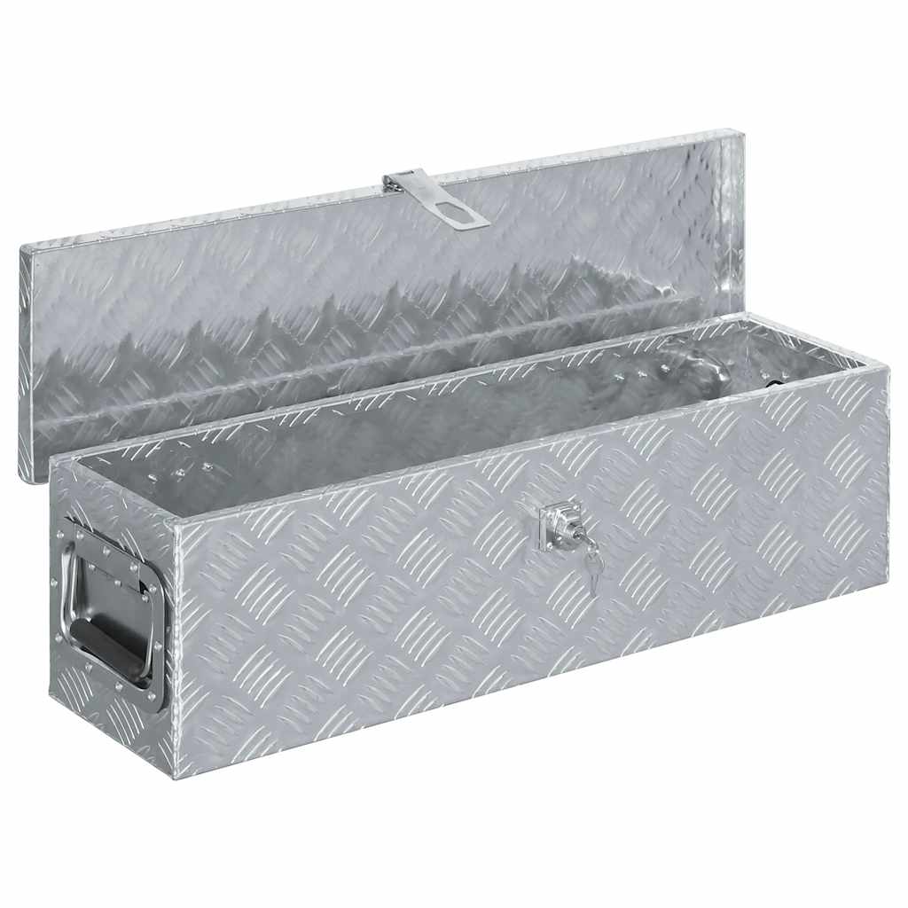 Aluminiumkiste 80,5×22×22 cm Silbern