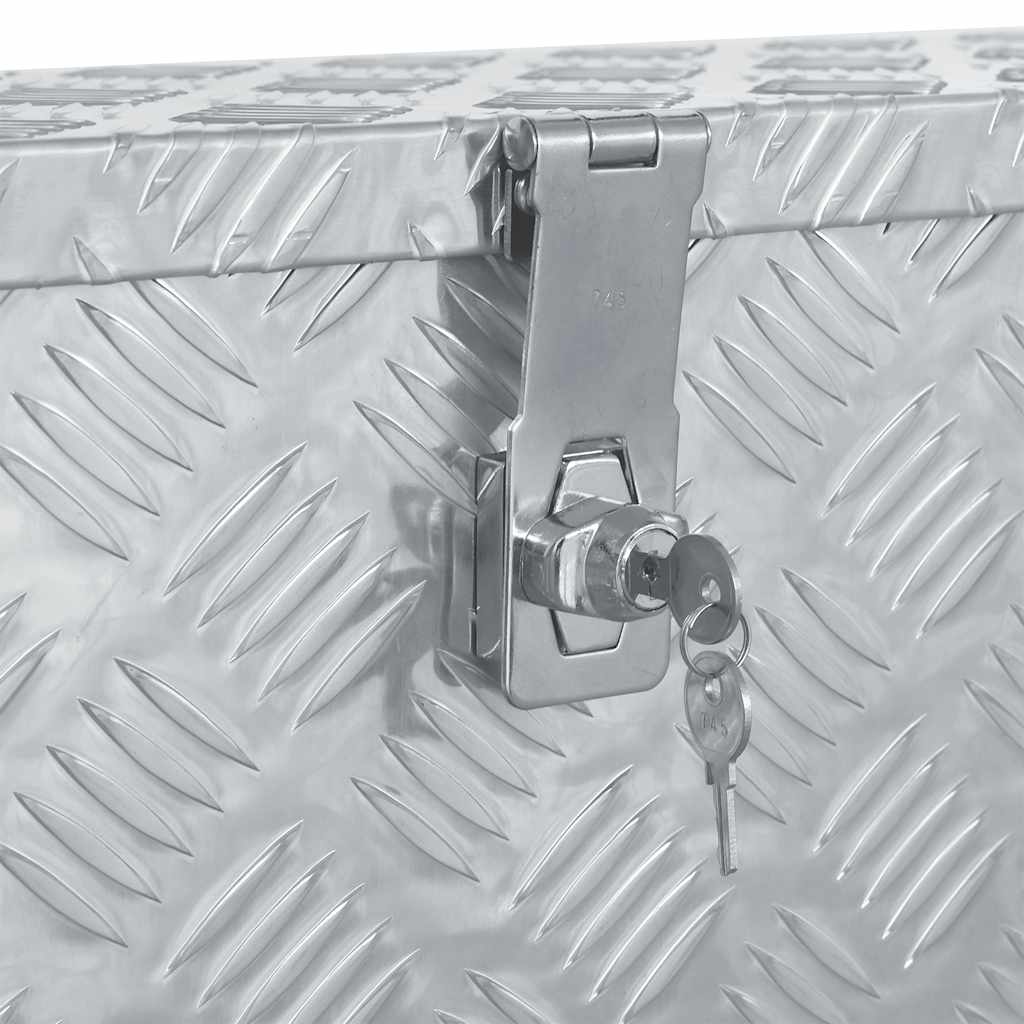 Aluminiumkiste 80,5×22×22 cm Silbern