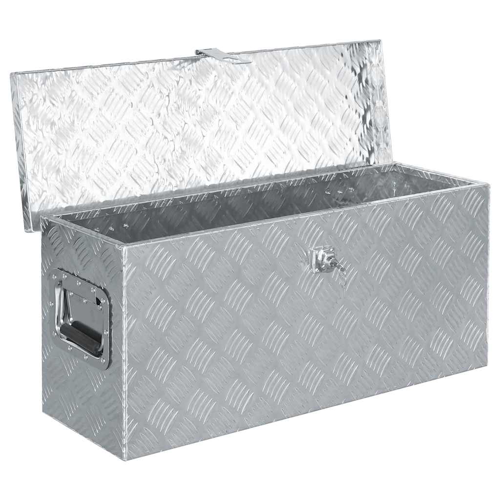 Aluminiumkiste 76,5×26,5×33 cm Silbern