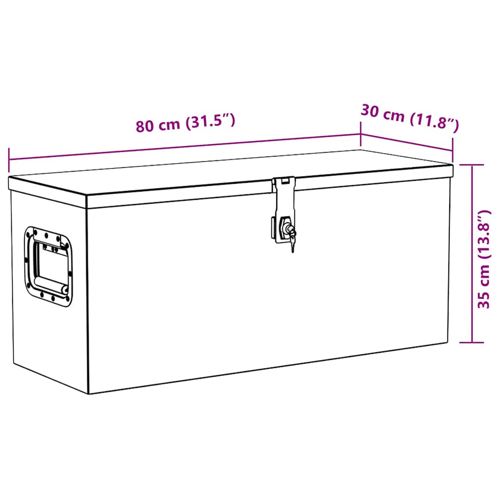 Aluminiumkiste 80×30×35 cm Silbern