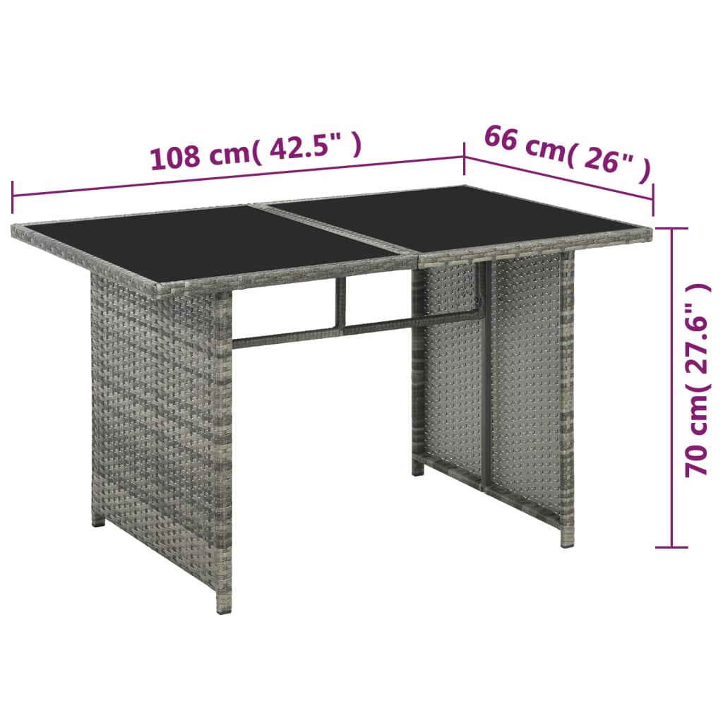 10-tlg. Garten-Lounge-Set mit Auflagen Poly Rattan Grau