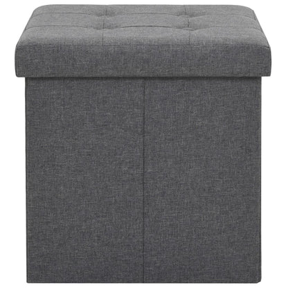 Hocker mit Stauraum Dunkelgrau Leinenoptik