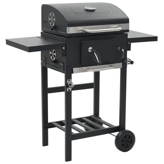 Charcoal Grill with Lower Shelf Black