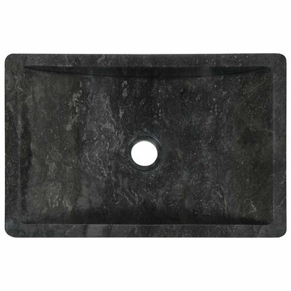 Waschbecken 45x30x12 cm Marmor Hochglanz-Schwarz
