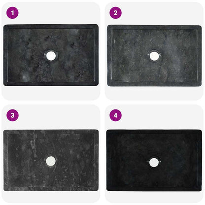 Waschbecken 45x30x12 cm Marmor Hochglanz-Schwarz