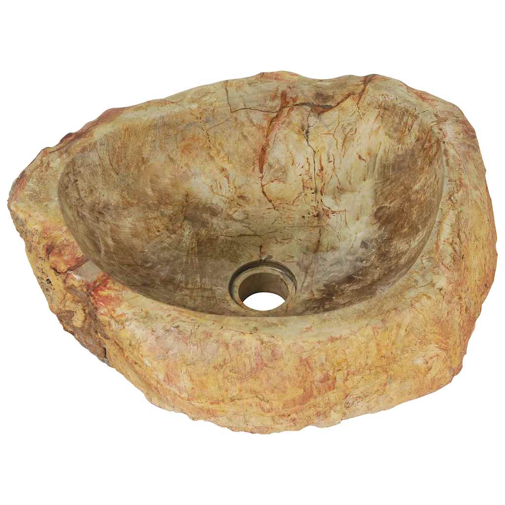 Waschbecken 45x35x15 cm Fossil-Stein Cremeweiß