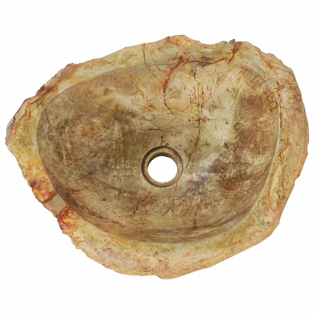Waschbecken 45x35x15 cm Fossil-Stein Cremeweiß