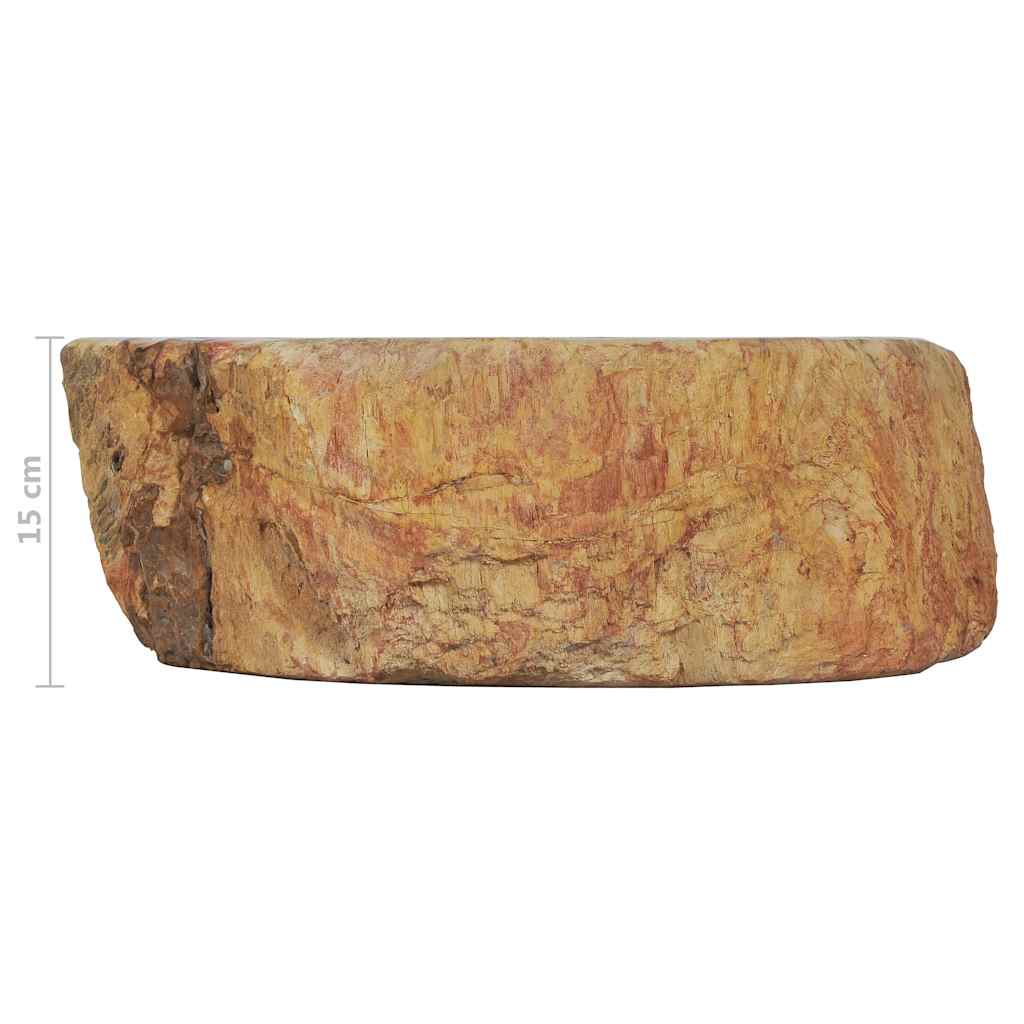 Waschbecken 45x35x15 cm Fossil-Stein Cremeweiß