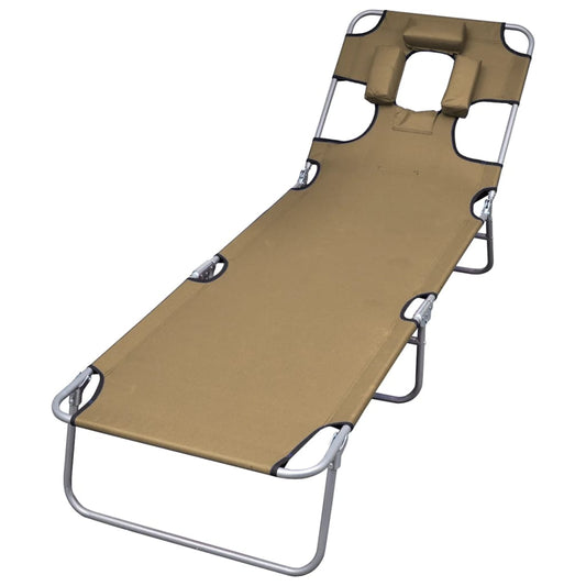 Bain de soleil oreiller pliable dossier réglable taupe