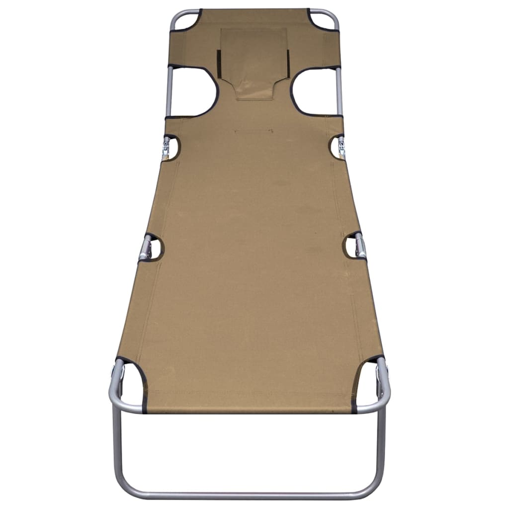 Bain de soleil oreiller pliable dossier réglable taupe