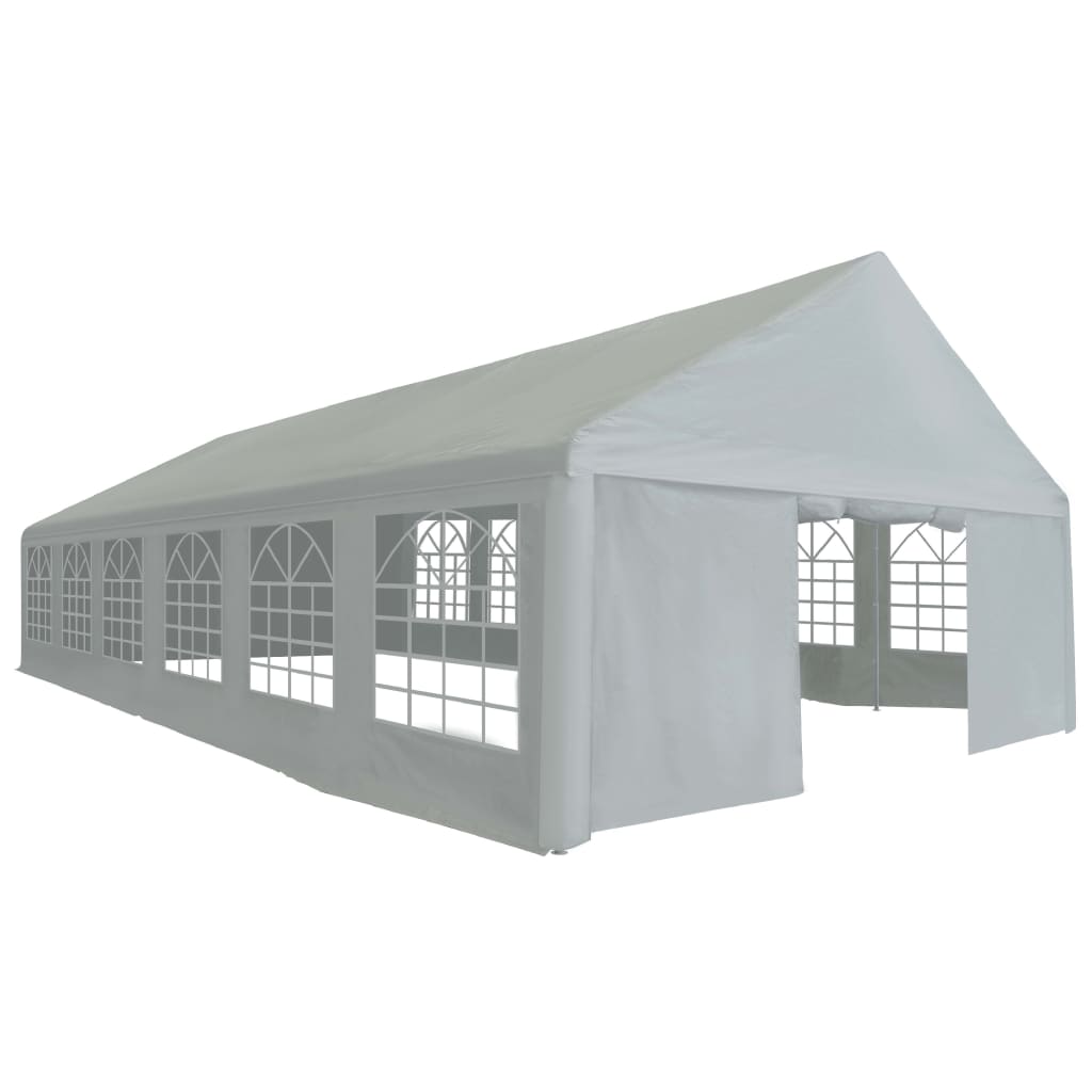 Tente de réception PE 6x12 m grise