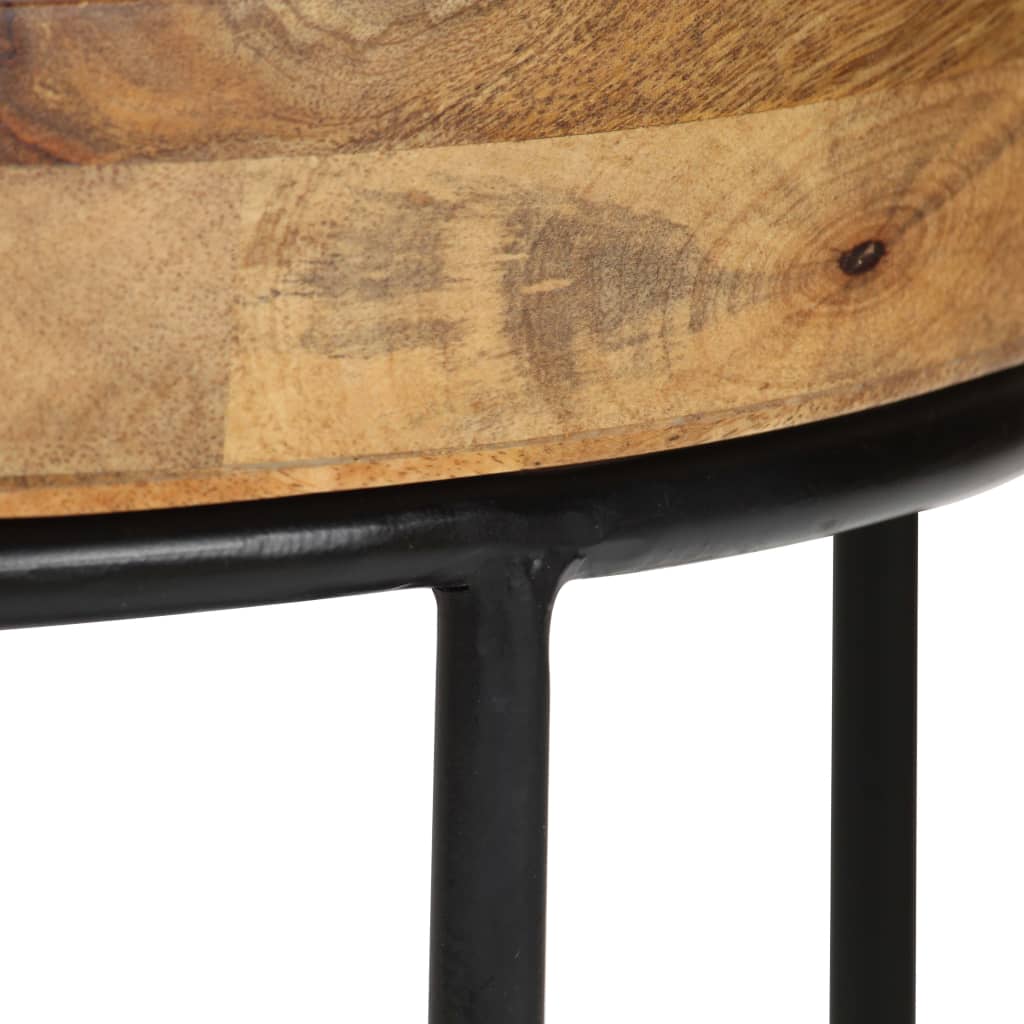 Table basse en bois de manguier massif et acier 50x40 cm