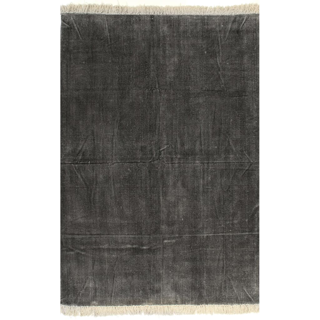 Kelim-Teppich Baumwolle 120x180 cm Anthrazit