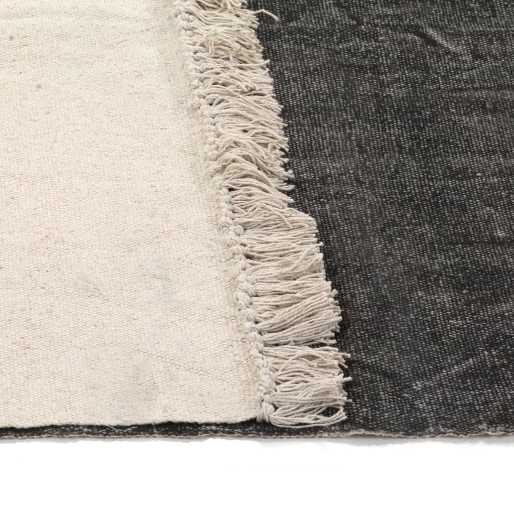 Kelim-Teppich Baumwolle 120x180 cm Anthrazit
