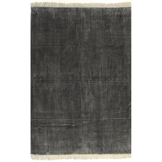 Kelim-Teppich Baumwolle 200x290 cm Anthrazit