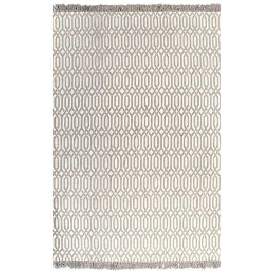 Kelim-Teppich Baumwolle 160x230 cm mit Muster Taupe
