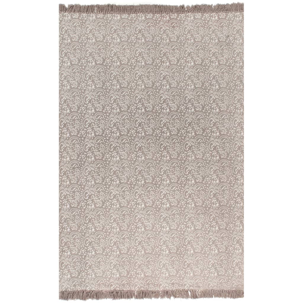 Kelim-Teppich Baumwolle 160x230 cm mit Muster Taupe